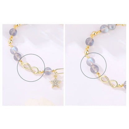 Natural Bead Stones Mobius Loop Bracelet