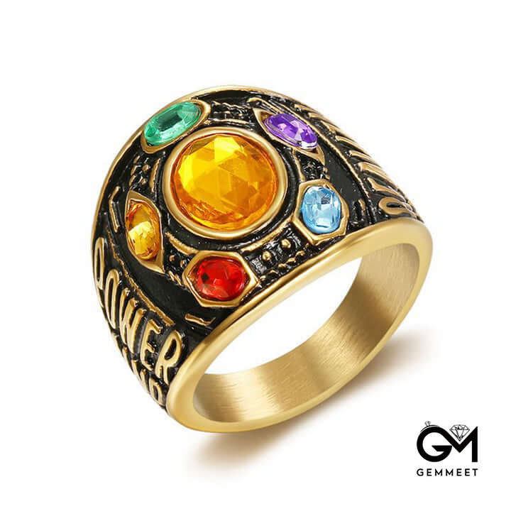 Creative Infinity Gloves Power Colorful Zircon Ring