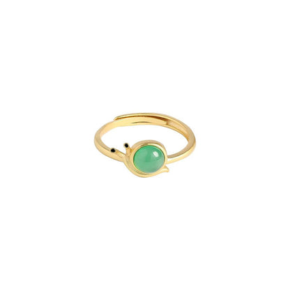 Niche Design Snail Jade Ring