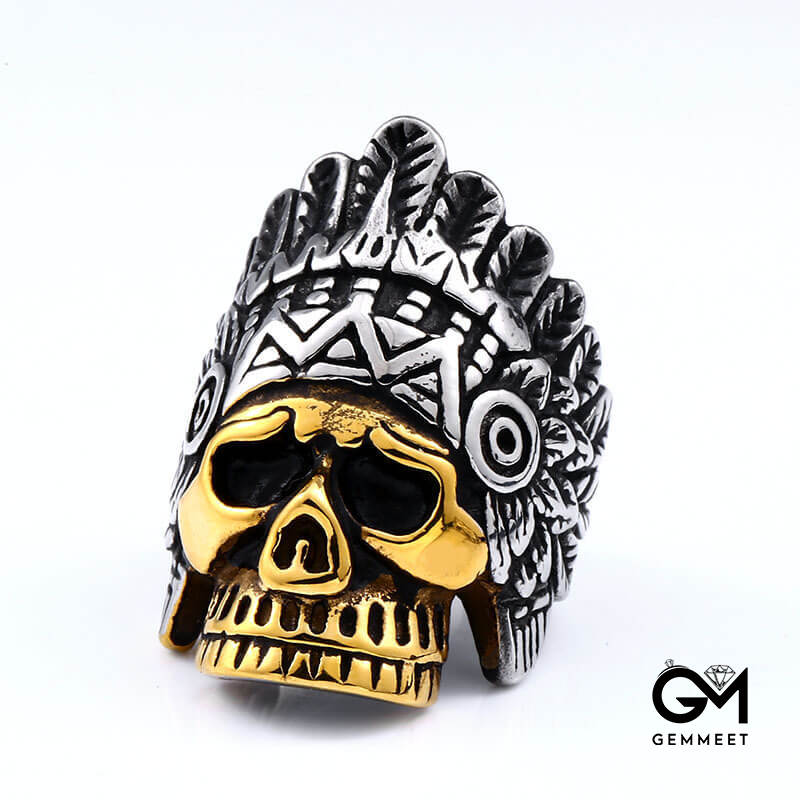 Titanium Steel Exaggerated Punk Skull Ring