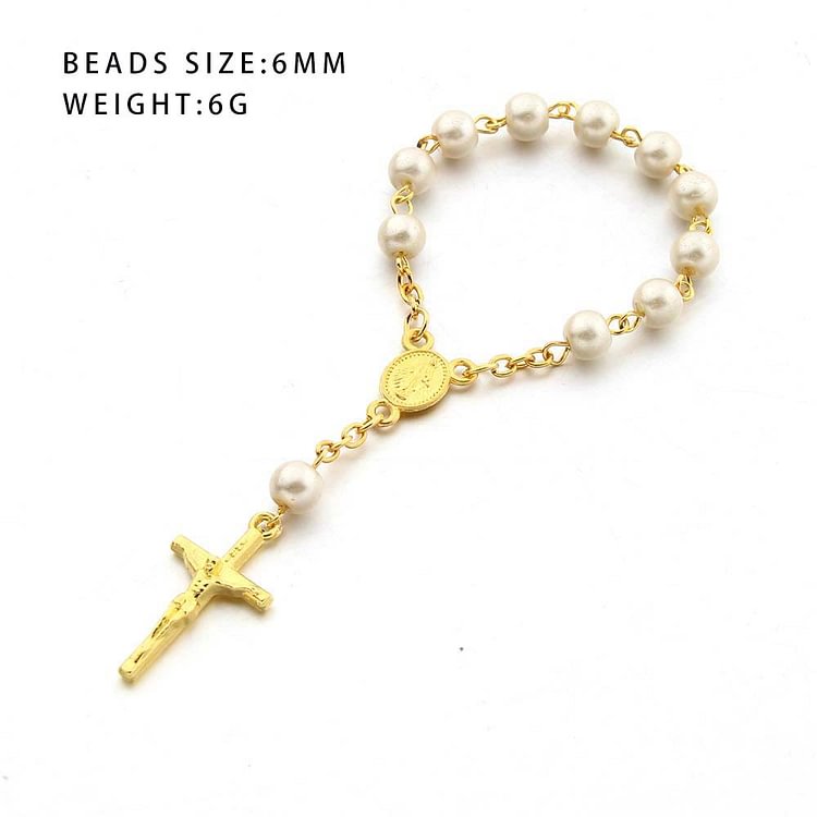 Pearl Heart Cross Bracelet