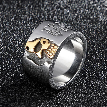 Vintage Men's Skull Palm Print Ring