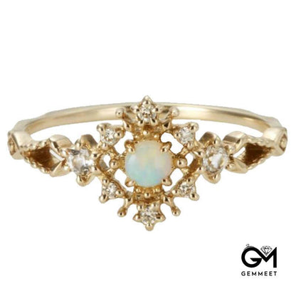 Opal Zircon Gold Plated Ring