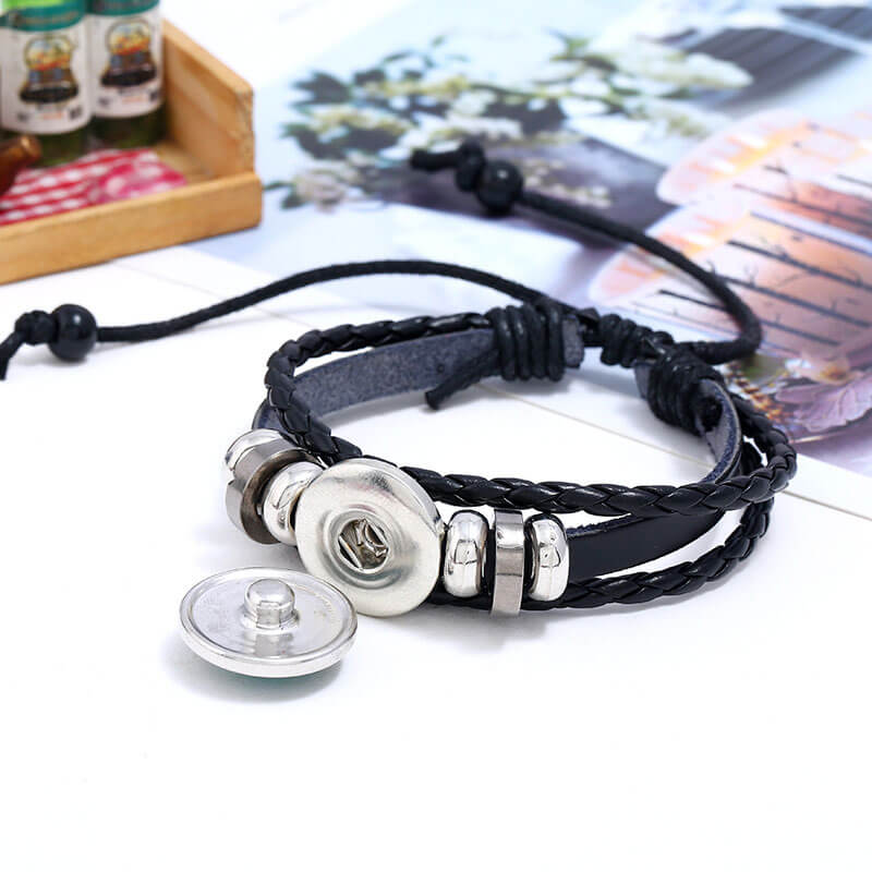 Luminous Twelve Constellation Couple Cowhide Bracelet Multi-Layer Braided Starry Sky Leather Bracelet