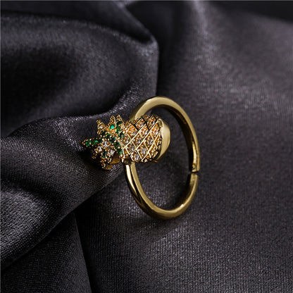 Pineapple Shape Full Stones Ring