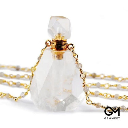 Crystal Perfume Bottle Necklace