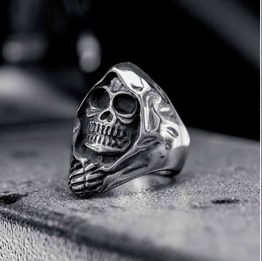 Skull Reaper Stainless Steel Punk Ring