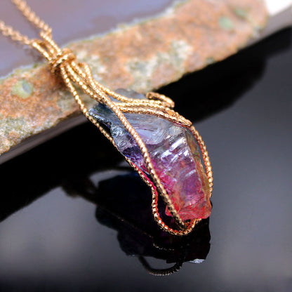 Natural Irregularity Color Stone Necklace