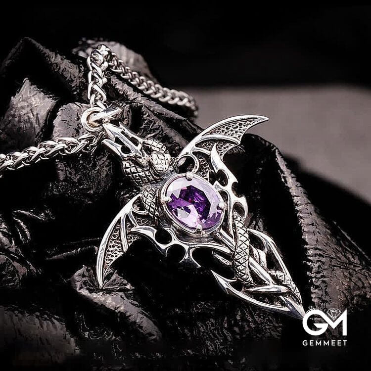 The Dragon Spirit  Amethyst Vintage Necklace