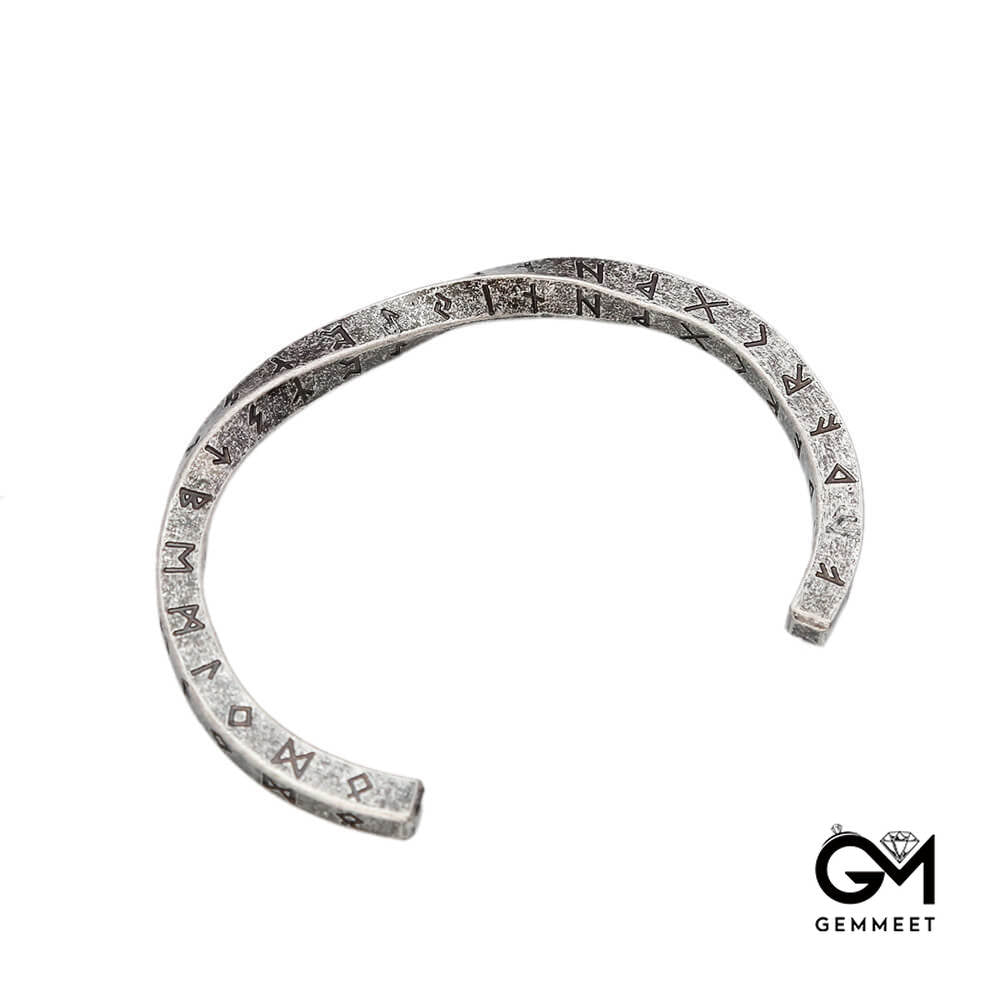 Stainless Steel Character Letter Open Bracelet