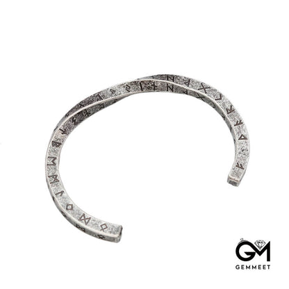 Stainless Steel Character Letter Open Bracelet