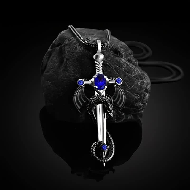 Men's Hip-hop Dragon Sword Pendant Necklace