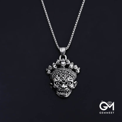 Ghost Head Facial Titanium Steel Necklace