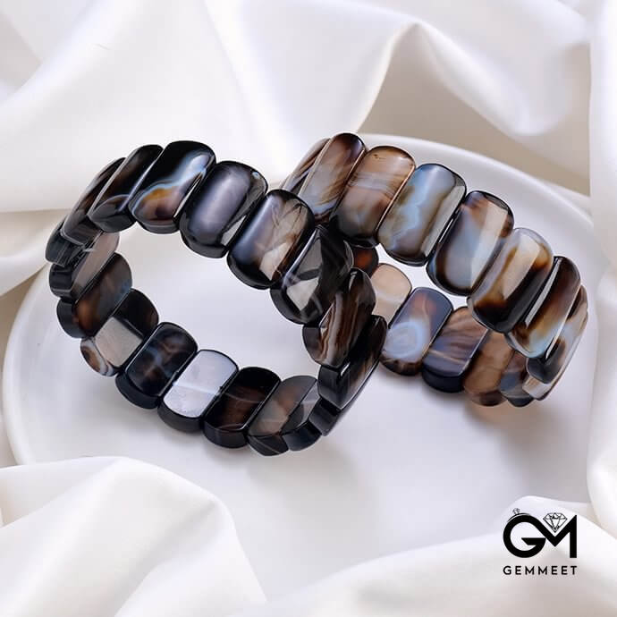 Sardonyx Rectangular Beads Bracelet