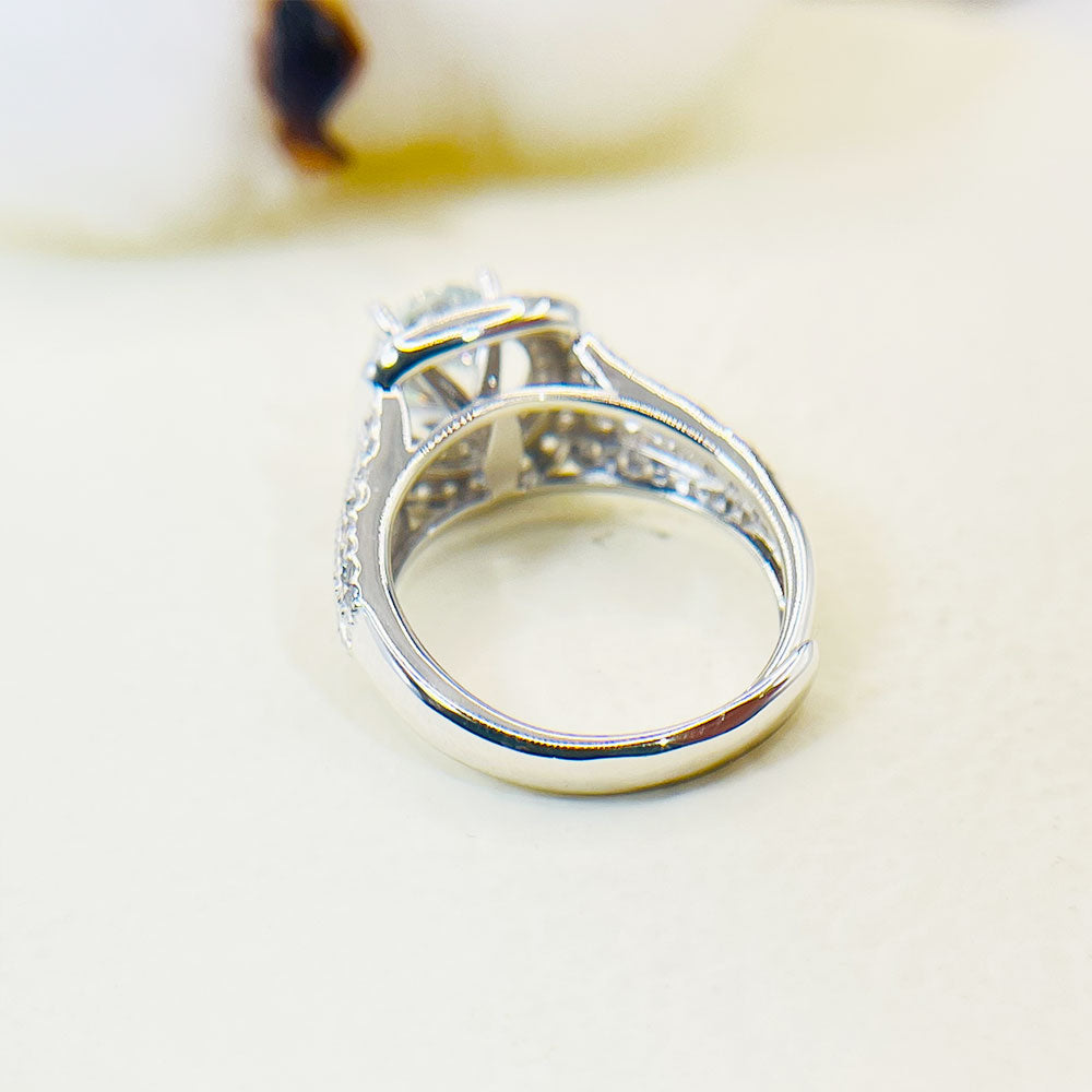 Square Cut Adjustable Moissanite Ring