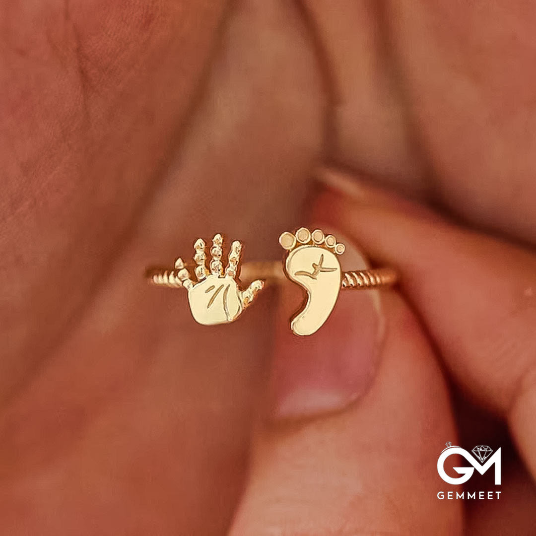 For Mother-You Are Going To Make A Wonderful MAMA BABY Palm And Feet Ring