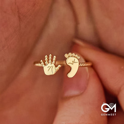 For Mother-You Are Going To Make A Wonderful MAMA BABY Palm And Feet Ring