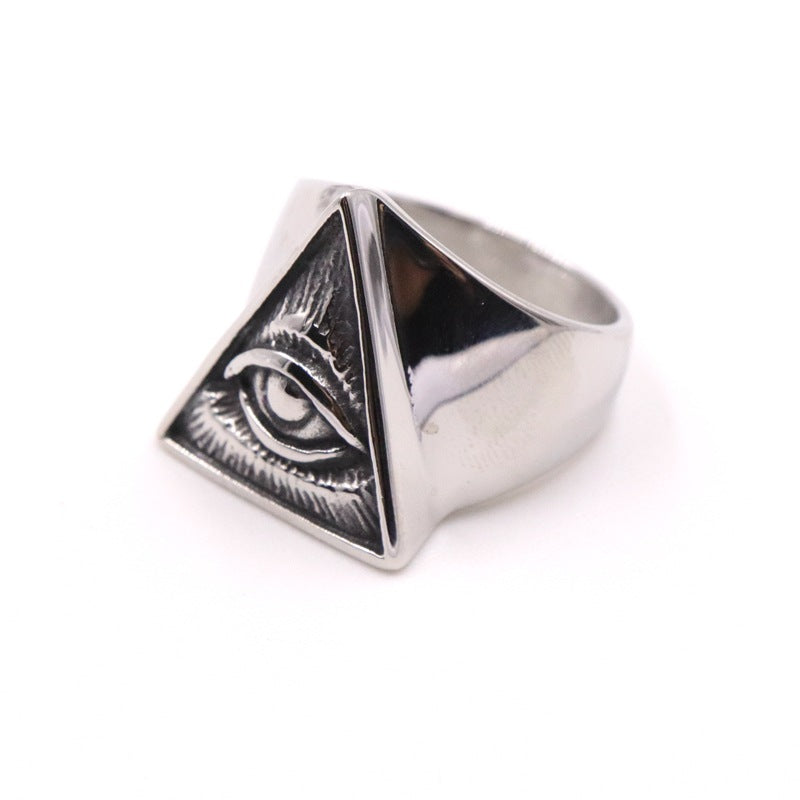 Stainless Steel Evil Eye Ring for Men