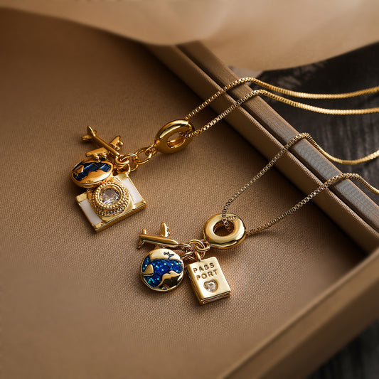 Cute Travel Symbol Pendant Necklace