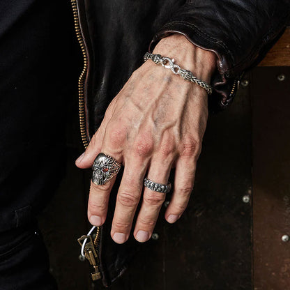 Men's Vintage High Street Skull Sterling Silver Rings