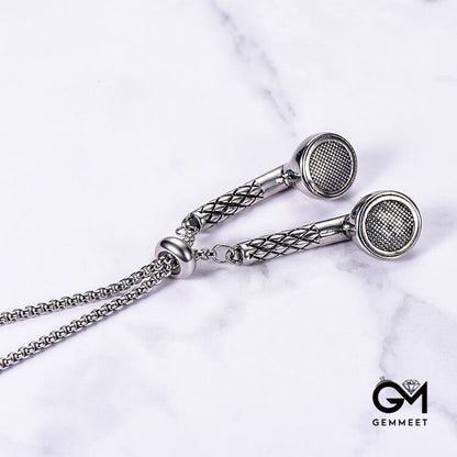 Titanium Steel Headphone Headset Necklace