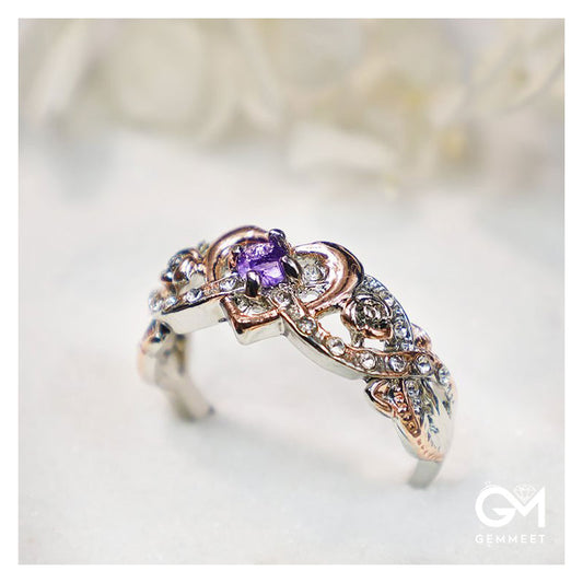 February Crystal Birthstone Ring