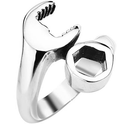 Stainless Steel Trend Wrench Shape Ring