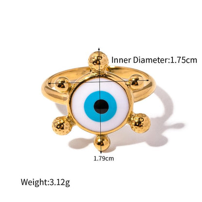 Various Evil Eye Glue Golden Adjustable Rings