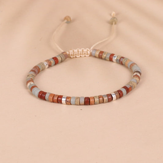 Shoushan Stone Bead Woven Bracelet