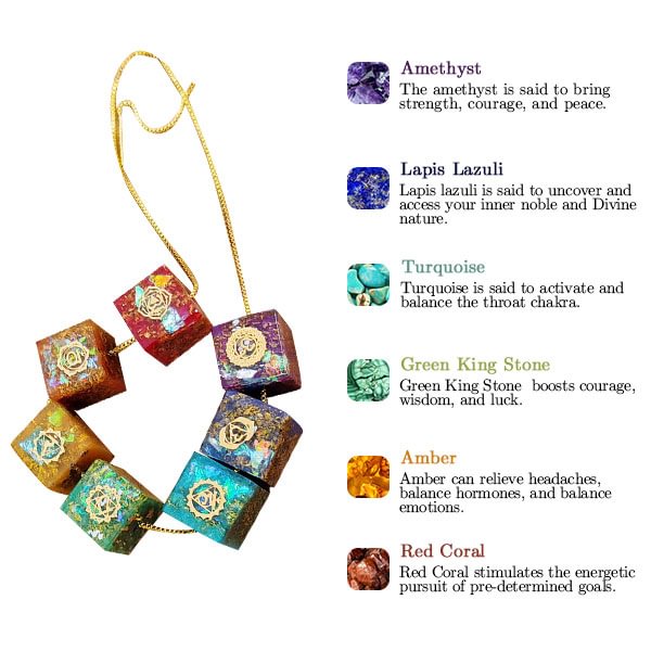 Chakra Orgone Lucky Cube Necklace