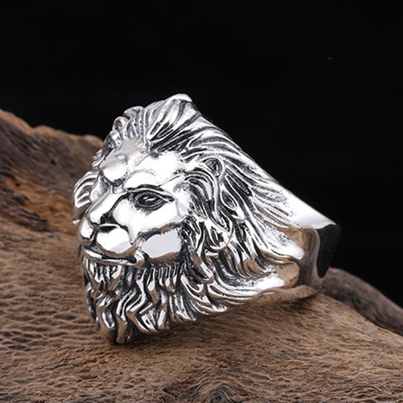 Cool Exquisitely 3D Carved Lion Adjustable Ring