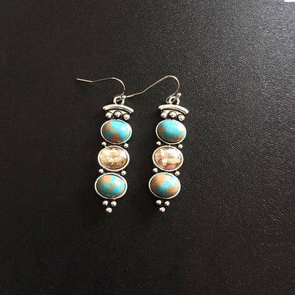 Vintage Thai Silver Turquoise Earrings