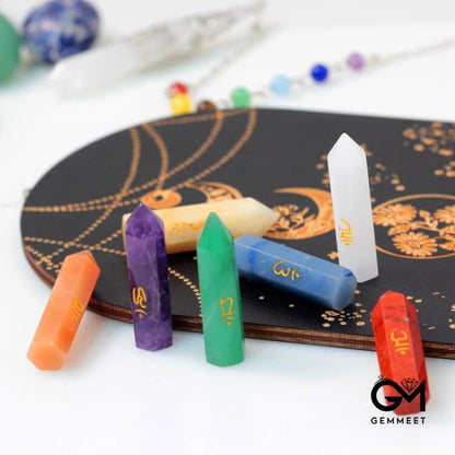 Healing Chakra Decor Set Crystal Wands