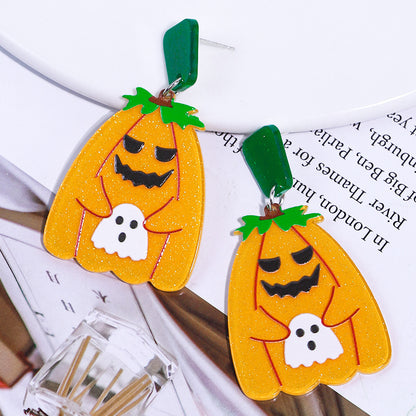 Halloween Pumpkin Devil Ghost Acrylic Earrings