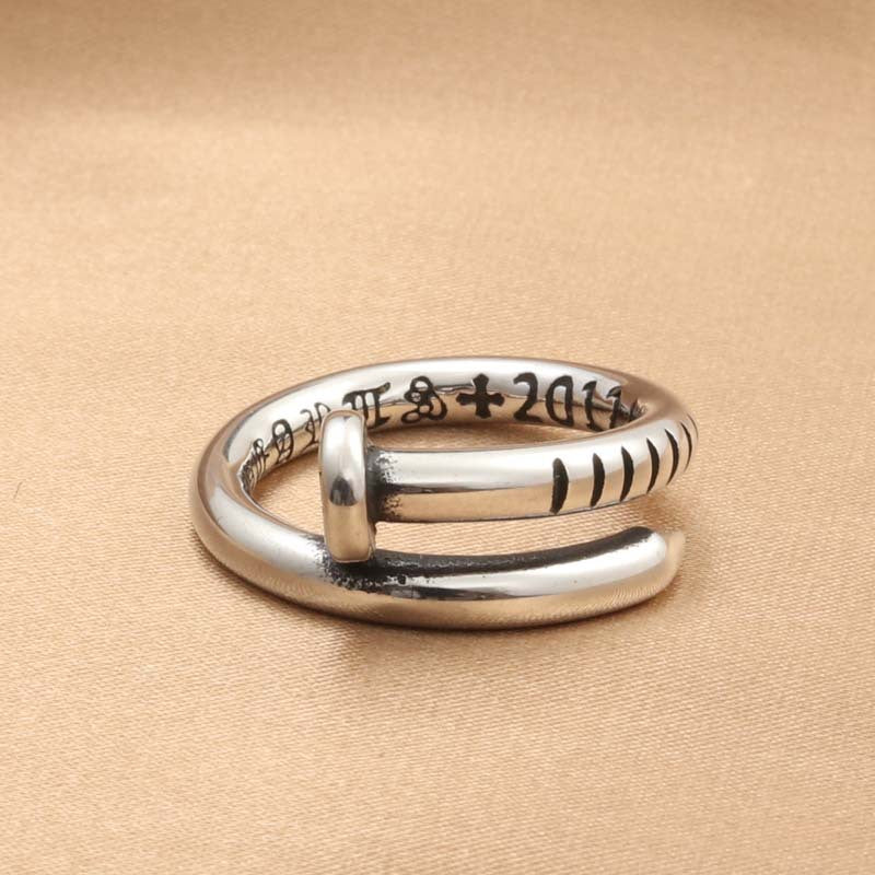 Personalized Nail Retro Trendy Men's Ring