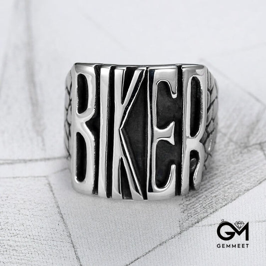 Motorcycle Wind English Stainless Steel Ring