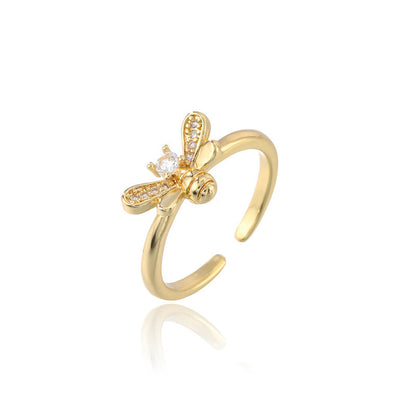 Simple Golden Cute Bee Ring