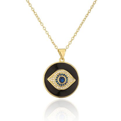 Evil Eye Disc Pendant Necklace