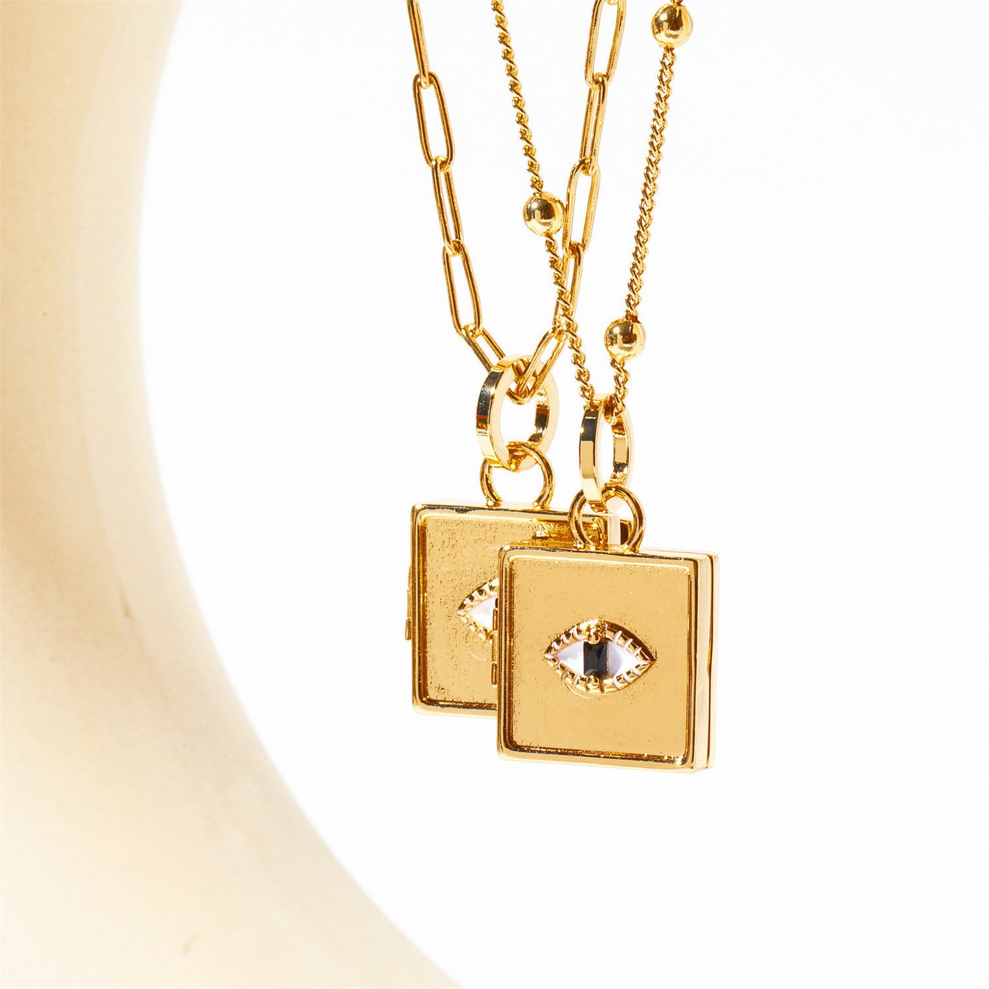 Cute Box Evil Eye Pendant Necklace