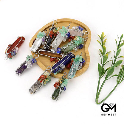 Irregular Crystal Strip Tree of Life Necklace