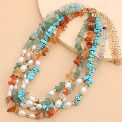 Bohemian Pearl Natural Irregular Stone Necklace