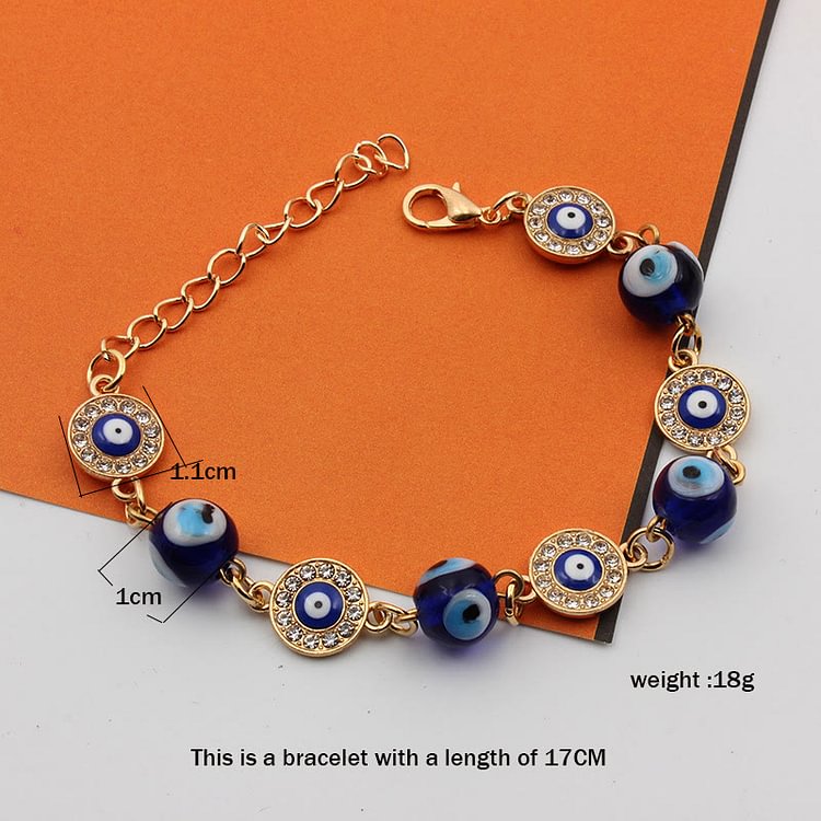 "Always Protected" Gold Chain Evil Eye Bracelet