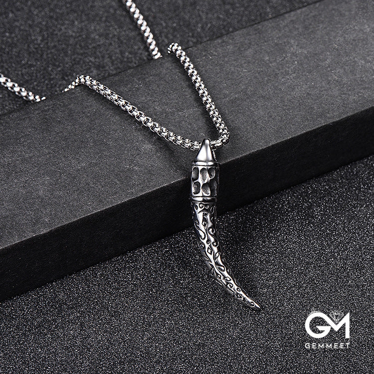 Spike Titanium Steel Vintage Pendant Necklace for Men