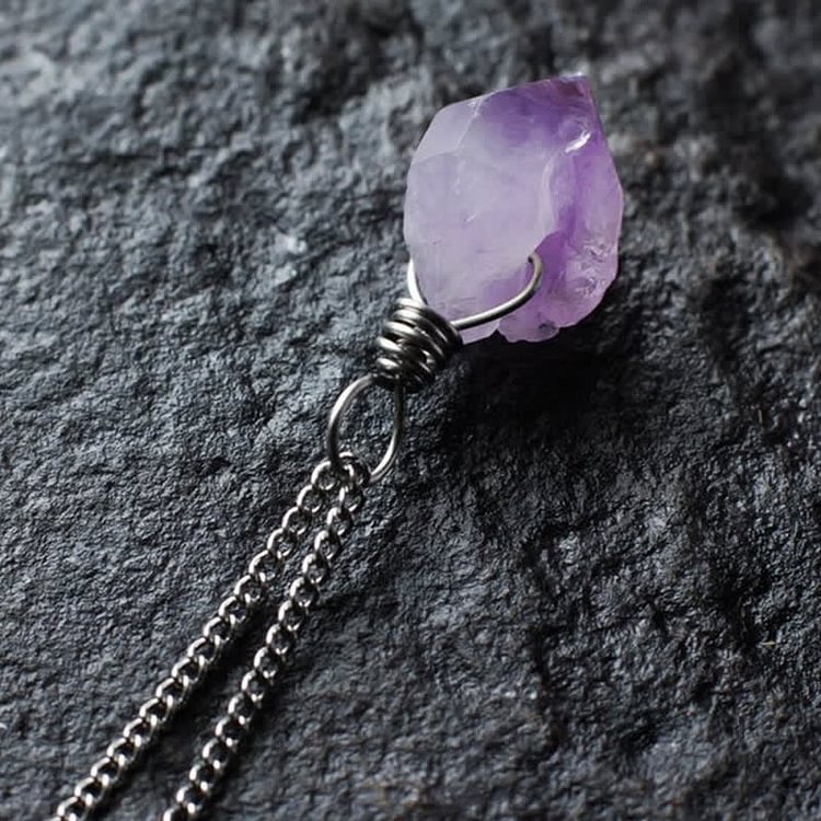 Delicate Amethyst Natural Crystal Necklace