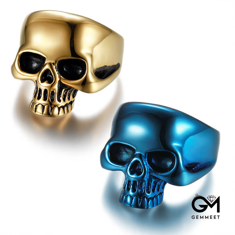 Stainless Steel Multi-colored Small Skull Ring