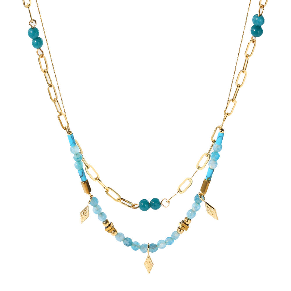 Bohemia Gloden 2 Layers Chain Necklace