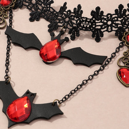 Halloween Bat Necklace Creative Personality Lace Necklace Necklace