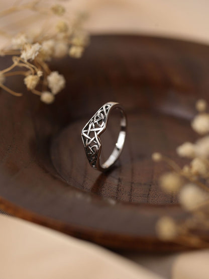 S925 Hollow Star Totem Crown Shape Ring