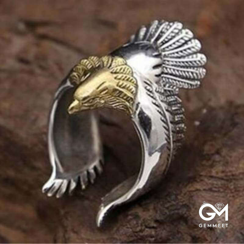 Vintage Eagle Wings Open Ring