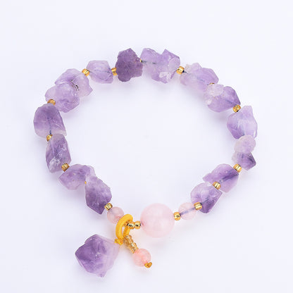 Natural Amethyst Random Shape Stones Bracelet